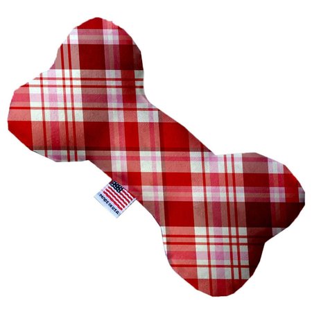 MIRAGE PET PRODUCTS Valentines Day Plaid Canvas Bone Dog Toy 8 in. 1361-CTYBN8